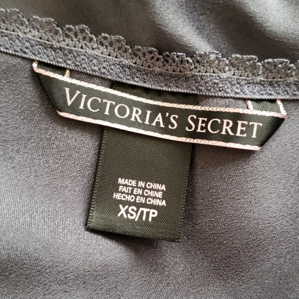 Victoria's Secret gray silky lace trim chemise XS - Picture 6 of 8